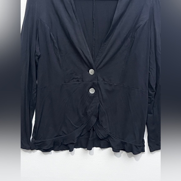 J. Jill Black Stretch Blazer Cardigan Two Button Long Sleeve Top Medium - Picture 3 of 9